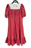 Tikie Studio Cluny Square Neck Robe Cherry