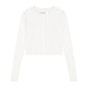 N.M Ribbed White Cardigan