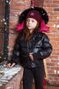 Ellabee Knit Black/Cherry Knit Beanie