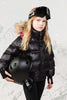 Ellabee Fashions Fur Accent Lining Black/Fuscia Bomber.