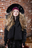 Ellabee Knit Black/Cherry Knit Beanie