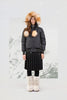 Ellabee Fashions Layla Canvas Pom-Pom Black Gold Fox Bomber.