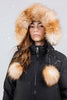 Ellabee Fashions Layla Canvas Pom-Pom Black Gold Fox Bomber.