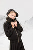 Ellabee Fashions Elora Fur Lined Down Black Hoodie.