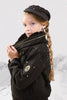 Ellabee Fashions Elora Fur Lined Down Black Hoodie.