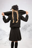 Ellabee Fashions Elora Fur Lined Down Black Hoodie.
