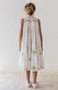 Petite Amalie Doily Applique Voile Sleeveless Spring Meadow Print Dress