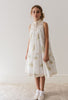 Petite Amalie Doily Applique Voile Sleeveless Spring Meadow Print Dress