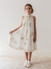 Petite Amalie Doily Applique Voile Sleeveless Spring Meadow Print Dress