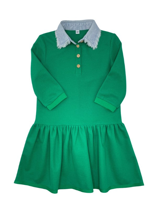 Zaloo Kelly Green Pique Polo Dress | Macaroni Kids Zaloo Kelly Green Pique Polo Dress | Macaroni Kids
