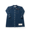 Birnham on the Sea Pleat Detail Dark Denim Shirt Dress.