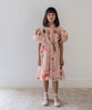 Petite Amalie Elbow Sleeve Peach Peony Collar Print Dress