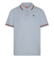 AO76 Carter Logo Heather Light Blue Polo
