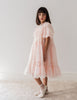 Petite Amalie Elbow Sleeve Poppy Lace Trim Soft Peach Dress