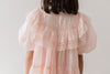 Petite Amalie Elbow Sleeve Poppy Lace Trim Soft Peach Dress