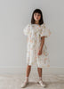 Petite Amalie Elbow Sleeve Summer Bouquet Smock Print Dress