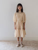 Petite Amalie Lace Yoke Linen Smock Cream Dress