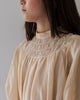 Petite Amalie Lace Yoke Linen Smock Cream Dress