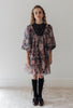 Petite Amalie Vintage Yoke Tulle Romantic Floral Print Smock Dress