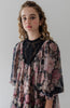 Petite Amalie Vintage Yoke Tulle Romantic Floral Print Smock Dress