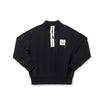 Birnham on the Sea Boy Exposed Zipper Black Sweatshirt.