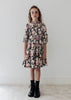 Petite Amalie Cord Velvet  Romantic Floral Print Dress