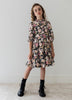 Petite Amalie Cord Velvet  Romantic Floral Print Dress