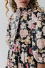 Petite Amalie Cord Velvet  Romantic Floral Print Dress