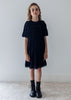 Petite Amalie Vertical Lace Velvet Navy/Black Dress