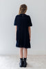 Petite Amalie Vertical Lace Velvet Navy/Black Dress