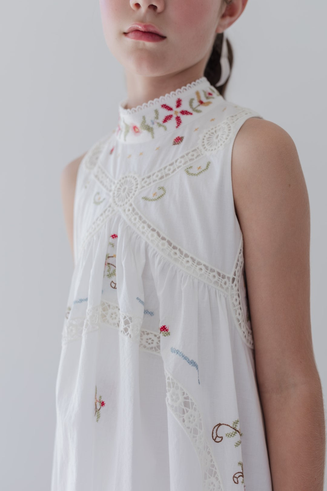 petite amalie crochet dress Petite Amalie Tulle Crochet Lace Dress 6 / Cream