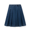 Birnham on the Sea Pleated Pocket Dark Denim Skirt.