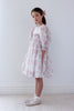 Petite Amalie Elbow Sleeve Organza Vintage Wallpaper Print Dress