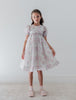 Petite Amalie Short Sleeve Organza Vintage Wallpaper Print Dress