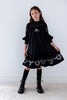 Petitte Amalie Embroidered Cord Balck/Cream Dress.