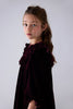 Petitte Amalie Lace Trim Velvet Dark Cherry Dress.