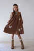 Petitte Amalie Scattered Applique Cord Caramel Dress.