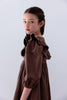 Petitte Amalie Ruffle Yoke Cord Chocolate Dress.
