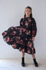 Petitte Amalie Poplin Black Floral Dress.