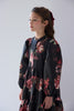 Petitte Amalie Poplin Black Floral Dress.
