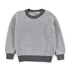 Nupkeet Boys Long Sleeve Gray Baggio Sweater with Contrasting Stripes