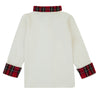 Mini Nod White/Red Velvet Plaid Turtleneck