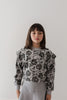 Petite Amalie Black Rose Printed Grey Sweat Top 2127