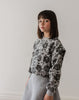 Petite Amalie Black Rose Printed Grey Sweat Top 2127