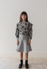 Petite Amalie Black Rose Printed Grey Sweat Top 2127