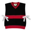 Mini Nod Black/Red Double Ribbed Vest