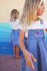 Calla Lili Girl Nautical Blue Denim Jumper