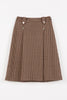 Twinset Midi Milano Knit with Pied-de-Poule Details Coffee/Red Ruby Skirt.