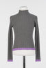 Twinset Knit Dark Grey Melange/Hyacinth Turtleneck.