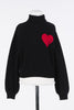 Twinset Heart Detail Knit Black/Magenta Turtleneck.